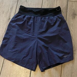 HOKA Men's Navy Blue Athletic Shorts